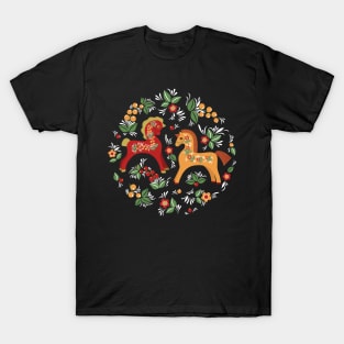 Folk horses pattern T-Shirt